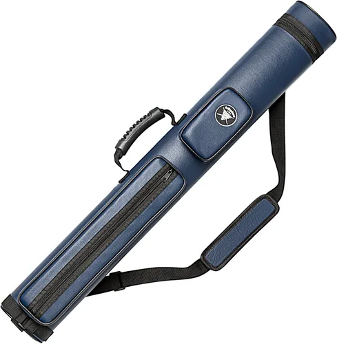 Estuche para taco de piscina Adhafera, estuche duro 2 X 2 para palo de billar, hecho de accesorios de billar de cuero sintético Azul
