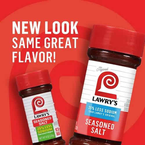 Miniatura 2 de Lawry's Sal sazonada, 25% menos de sodio, sin MSG añadido, certificado Kosher, básico, versátil, condimento multiusos para agitar en carne de res