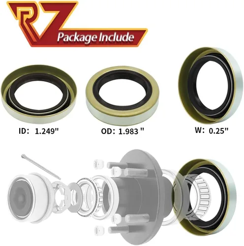 Miniatura 7 de RV Murts 4 sellos de grasa de doble labio ID 1.249" x OD 1.983" para eje de remolque de 2000-2200 lbs repuesto Dexter, sellador como 12192TB 203029