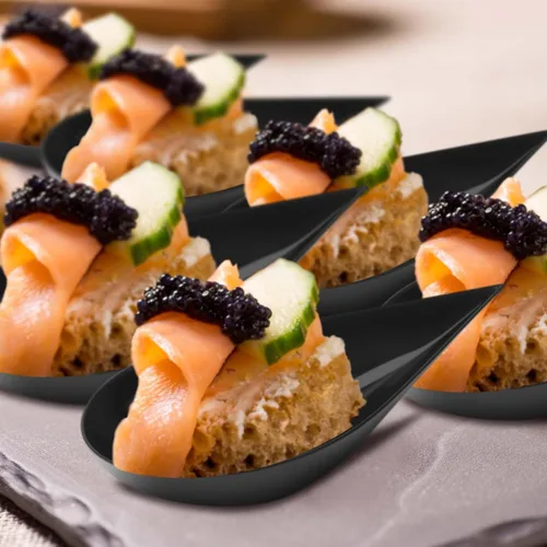 Miniatura 6 de Tessco for you 800 piezas de cucharas de aperitivo de 4 pulgadas, mini platos de aperitivo reutilizables, cucharas de degustación, platos