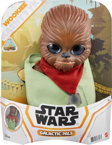 Miniatura 6 de Mattel Juguete de peluche de Star Wars Galactic Pals, juego de muñecas suaves de 11 pulgadas con portador y tarjeta de perfil de personalidad