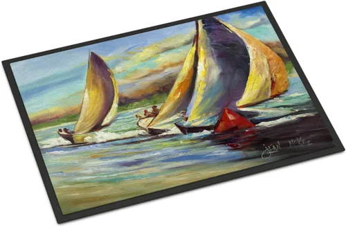 Miniatura 145 de Caroline's Treasures JMK1017JMAT - Tapete de caza de rana garza azul, 24 x 36 pulgadas, tapete para puerta delantera, interior y exterior
