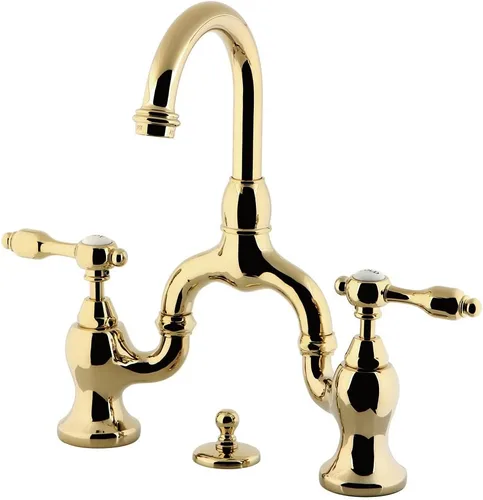 Kingston Brass KS7992TAL Tudor Bridge - Grifo de baño, latón pulido, 11.75 x 8 x 2.13