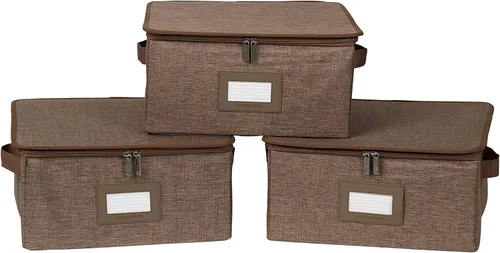 Miniatura 49 de Covermates Keepsakes - Juego de cajas de almacenamiento con cierre de cremallera, paquete de 3 cubos organizadores de poliéster resistente, diseño