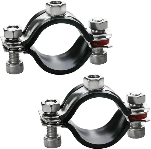 Miniatura 8 de Paquete de 2 soportes de tubo, soporte de tubo de acero inoxidable 304 para montaje en pared y techo, abrazadera de anillo colgante con tornillos