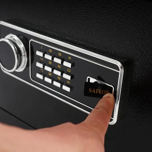 Miniatura 4 de Caja fuerte, caja fuerte de seguridad de 15 x 12.6 x 11.8 pulgadas con teclado digital, sistema de doble llave e iluminación LED integrada
