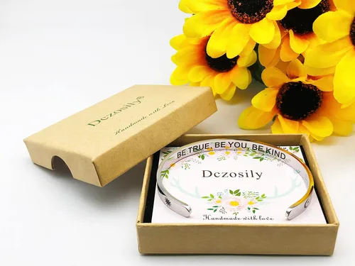 Miniatura 141 de Pulseras inspiradoras para mujer, joyería de acero inoxidable, con refranes, pulsera motivacional con mensaje oculto, pulseras grabadas para mejor