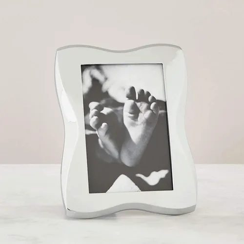 Miniatura 2 de Nambé Bella - Marco de fotos de 4 x 6 pulgadas, moderno cromado hecho en cromo y vidrio con diseño escultórico curvo, decoración contemporánea