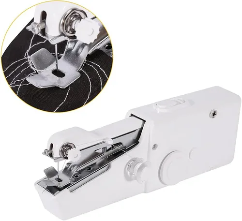 Miniatura 6 de Máquina de coser portátil, mini herramienta de mano eléctrica de costura profesional, adecuada para principiantes, tela de bricolaje, cortina