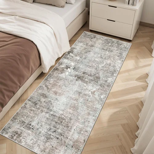 Miniatura 47 de Alfombra de pasillo Soalmost 2'6" x 10' lavable, alfombra antideslizante para cocina, baño, lavandería, alfombras vintage ultra delgadas para Beige