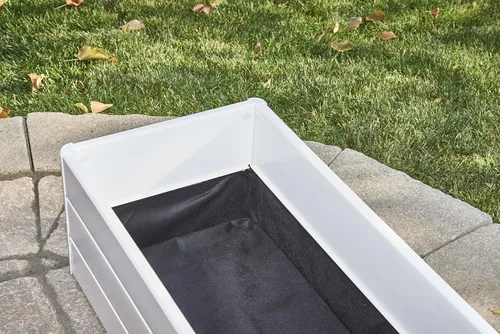 Miniatura 3 de NuVue Products 26005 - Cama de jardín con terraza al aire libre para cultivar plantas y flores comestibles, caja elevada con panel de veta de madera