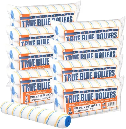 Miniatura 11 de True Blue - Cubiertas de rodillo de pintura profesional de 14 pulgadas, 14 pulgadas, lo mejor para todo tipo de superficies de pintura, paquete
