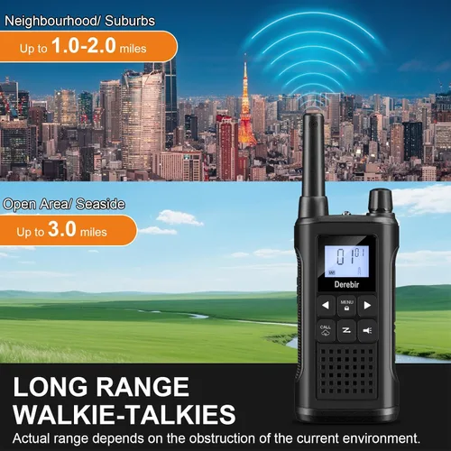 Miniatura 3 de Walkie Talkies para adultos, paquete de 2, walkie talkies recargables de largo alcance, 22 canales FRS, radios de 2 vías con alerta meteorológica