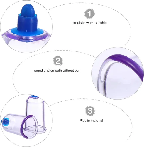 Miniatura 4 de 2 unids dispositivo de terapia de ventosas masaje herramienta de espalda china ventosas terapia bomba Hijama terapia física taza azul
