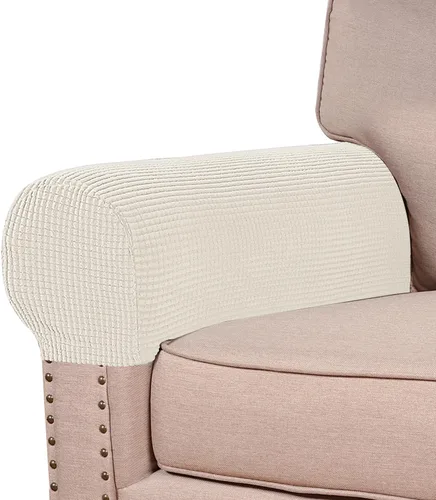Miniatura 17 de Turquoize Fundas elásticas para reposabrazos para sillas y sofás, fundas para reposabrazos de sofá de elastano y jacquard, protector de muebles