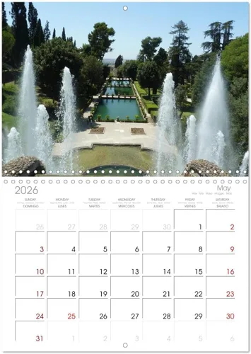 Miniatura 9 de The Hanging Gardens of Tivoli - The Villa d'Este (calendario mensual de pared 2024 11.7 x 16.5 pulgadas (abierto)), calendario de 14 meses CALVENDO