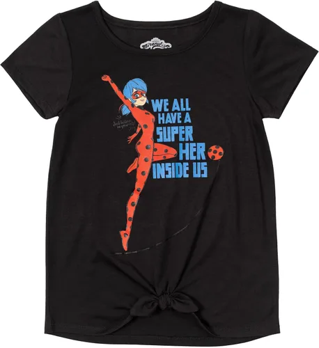 Miniatura 5 de Miraculous Ladybug - Conjunto de camiseta y pantalones cortos con diseño de nudos para niñas