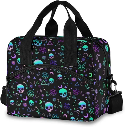 Miniatura 10 de Bolsas de almuerzo coloridas de conciencia sobre el autismo para mujeres y hombres, lonchera aislada reutilizable, correas de hombro ajustables
