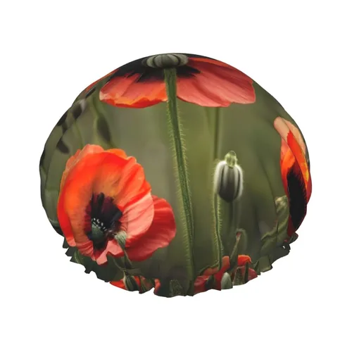 Miniatura 11 de Gorro de ducha reutilizable con estampado de cerdo rosa para mujer, doble capa impermeable, gorro de baño de secado rápido