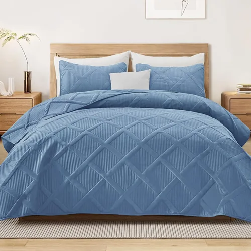 Miniatura 16 de Exclusivo Mezcla - Juego de edredón de microfibra tamaño King, juego de ropa de cama gris claro con 2 fundas de almohada, colcha moderna para cama