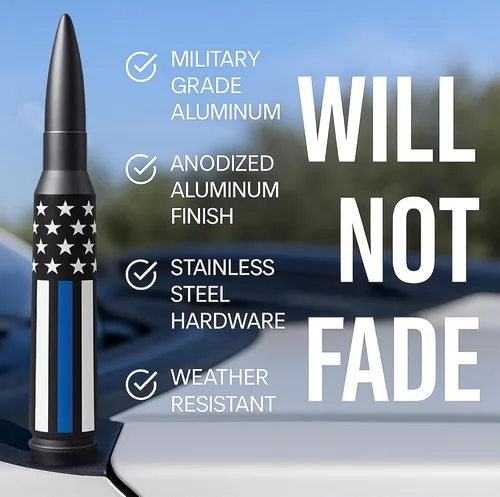 Miniatura 2 de EcoAuto Badass Bullet - Antena de repuesto para Dodge Ram y Ford F150 F250 F350 Super Duty Raptor Bronco Trucks – Diseño antirrobo – Antena de radio