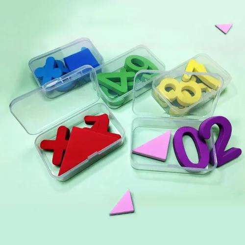 Miniatura 7 de 18 unidades (3 tamaños), caja rectangular de plástico transparente con tapa para artículos, píldoras, hierbas, productos para bebés, cuentas, joyas