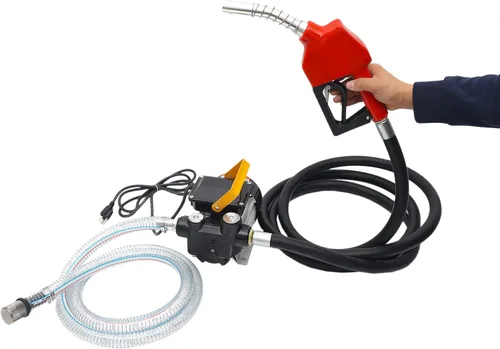 Bomba eléctrica de transferencia de combustible de 110 V CC, bomba diesel autocebante o bomba de aceite combustible con mangueras y kit de boquilla