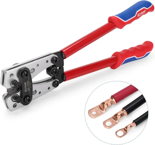 Miniatura 9 de iCrimp - Herramienta de prensado para terminales de cable resistentes, terminales de batería, terminales de cobre AWG 8-1/0