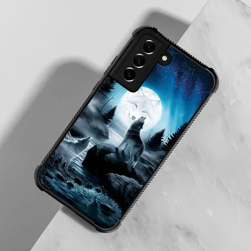 Miniatura 256 de CARLOCA Funda compatible con Samsung Galaxy S22 Ultra, diseño gráfico de Star Howling Wolfs Samsung Galaxy S22 Ultra, diseño gráfico, a prueba