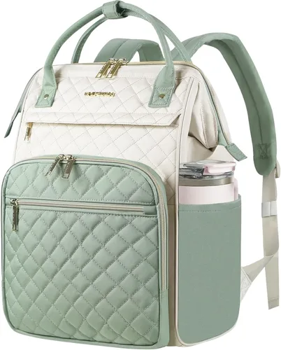 Miniatura 8 de EMPSIGN Mochila para laptop de 15.6 pulgadas para mujer, bolsa de trabajo de negocios, repelente al agua, mochila informal con puerto USB