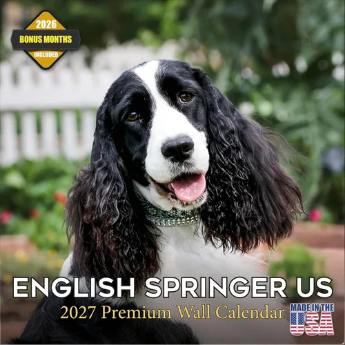 Miniatura 150 de Calendario 2025 2026 de cachorros Cocker Spaniel - Calendario mensual de pared de raza de perro - 12" x 24" abierto - Papel grueso sin sangrado
