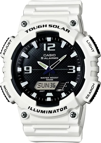 Miniatura 4 de Casio AQS800W Series Analog Digital Watch 100M WR Solar Powered 1/100 SEC Stop Watch 6-Language Day of The Week Indicator Countdown