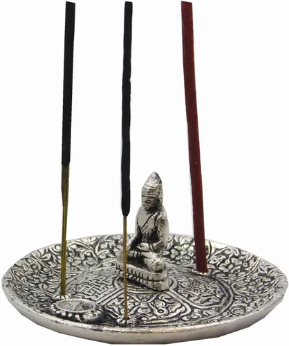 Miniatura 5 de DharmaObjects Quemador de incienso de loto tibetano grande 3 en 1 de 6 pulgadas de diámetro