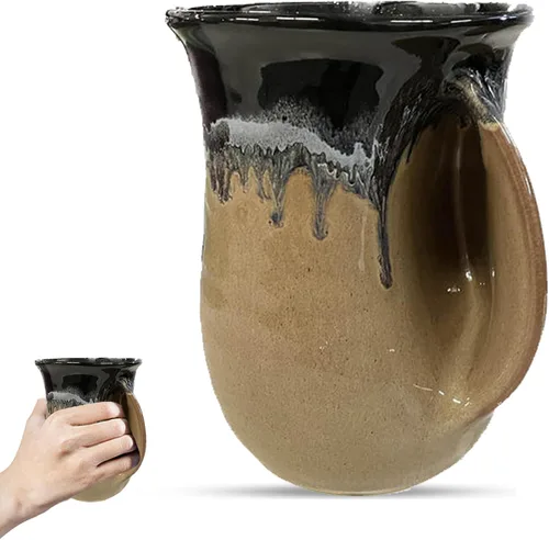 Miniatura 9 de Clay in Motion - Taza calentadora de manos para diestros, diseño Desert Sand