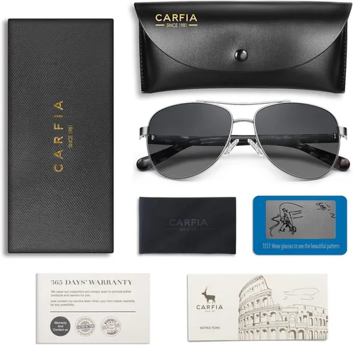 Miniatura 70 de CARFIA Gafas de sol polarizadas para mujer, protección UV, brazos de acetato, marco de metal, sombras para mujer, CA3216