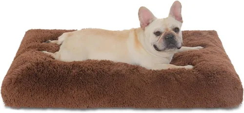 Miniatura 18 de Bedfolks Cama Impermeable para Jaula de Perro, Cama de Felpa para Perros con Funda Lavable Extraíble, Almohadón de Jaula de Perro de Piel Sintética