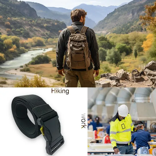 Miniatura 6 de Stretch Tactical Belt,Elastic Mens Belt with Quick Release,1.5" Work Belt for Casual,Hiking,Outdoors,47.24inch