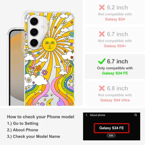 Miniatura 2 de MOSNOVO - Funda Samsung Galaxy S24 FE, con protección Buffertech de grado militar contra caídas de 6.6', no se descascara, poliuretano termoplástico