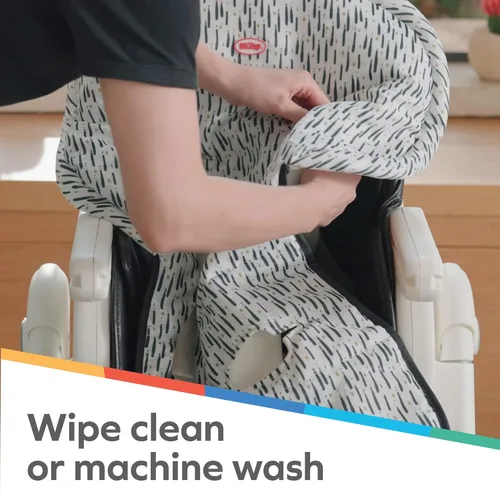 Miniatura 6 de Nuby Funda para silla alta para bebé, protege de derrames y migas, resistente al agua para una fácil limpieza, estampado de pinceladas
