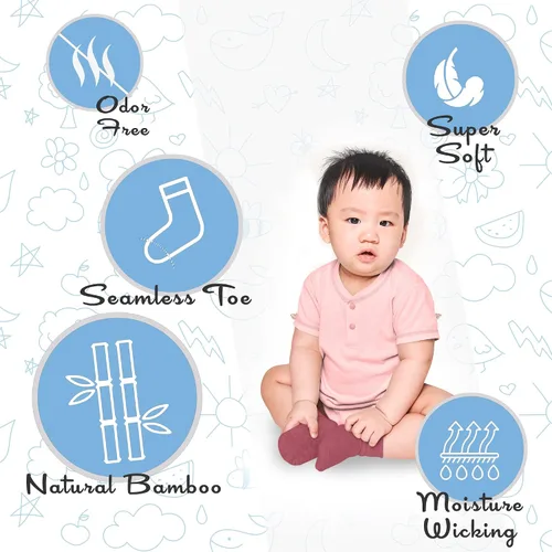 Miniatura 6 de Silky Toes Juego de 6 pares de calcetines de bambú para bebés y niñas