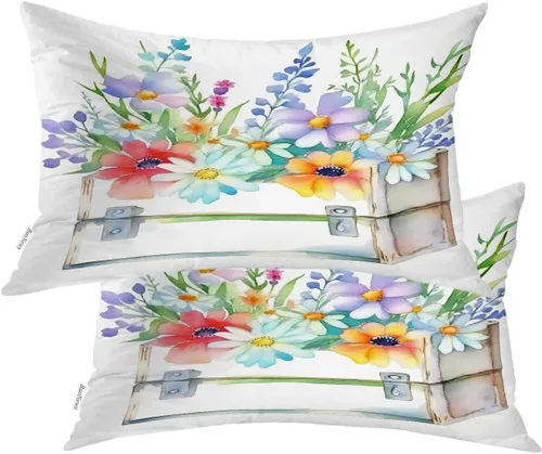 Miniatura 141 de Fundas de almohada con diseño de pinos y pájaros, bayas rojas, hojas de acebo, fondo beige, funda de cojín de mezcla digital, funda de almohada