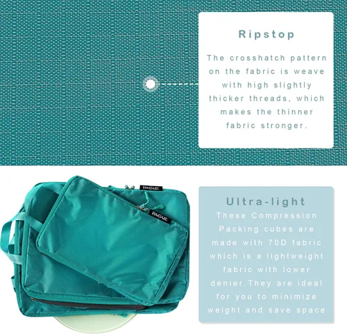 Miniatura 153 de BAGAIL 4 Set/6 Set Ultraligero Compresión Embalaje Cubos Organizador de Embalaje para Accesorios de Viaje Equipaje Maleta Mochila