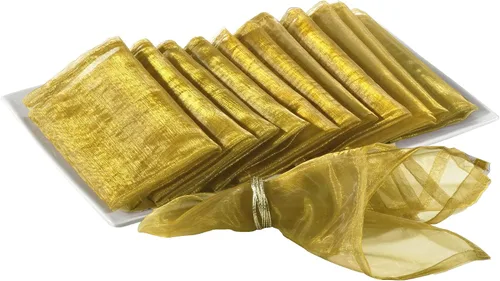 Miniatura 11 de Fennco Styles Sorbet Collection - Servilletas de tela de organza de 20 x 20 pulgadas, juego de 12 servilletas negras para bodas, banquetes, eventos