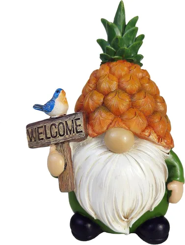 Miniatura 11 de Etlemonde Divertida estatua de gnomo de jardín caprichosa, decoración de resina en forma de uva de 5.9 pulgadas con botella de vino y vidrio, adorno