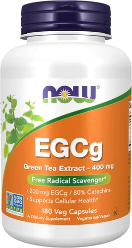 Suplementos AHORA, extracto de té verde EGCg 400 mg, libre de radicales*, 180 cápsulas vegetales