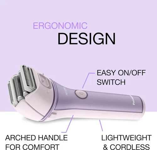 Miniatura 5 de Panasonic Afeitadora eléctrica para mujeres, afeitadora inalámbrica de 4 cuchillas, accesorio para bikini, recortadora desplegable, operación húmeda