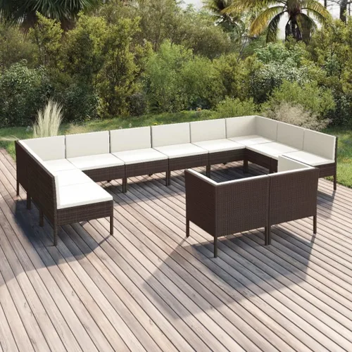 Miniatura 12 de Juego de salón de patio de 9 piezas con cojines, sofá al aire libre, juego de bar de patio, muebles modernos de exterior, banco de comedor