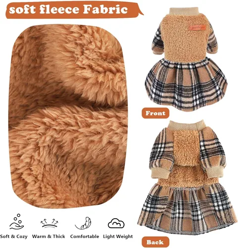 Miniatura 4 de Suéter para perro, ropa de invierno para perros pequeños, niños y niñas, vestido de otoño para cachorros, forro polar cálido, chihuahua, Yorkie