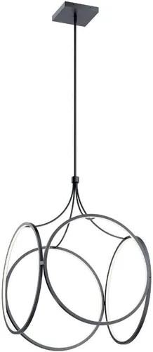 Miniatura 5 de Kichler Lighting Ciri - Colgante LED pequeño (19,75 pulgadas), color negro