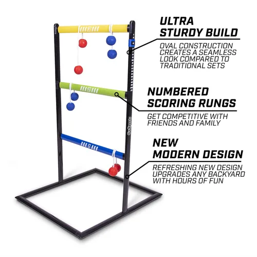 Miniatura 5 de GoSports Juego de lanzamiento de escalera para interiores y exteriores con 6 bolas de goma suave y funda de transporte de viaje, elige Pro o Classic